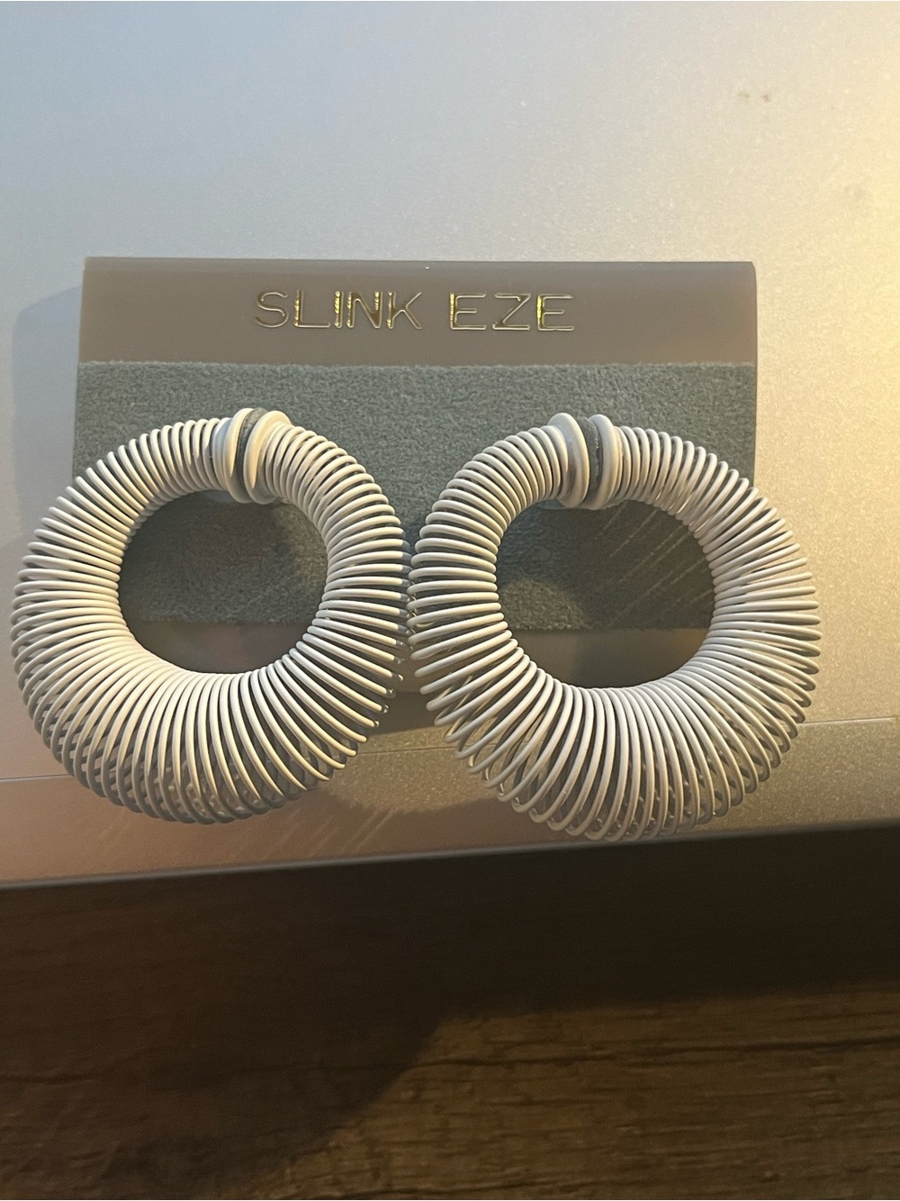 Slink Eze White Coil Hoop Earrings